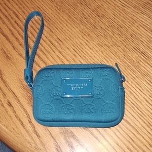 Michael Kors teal wristlet